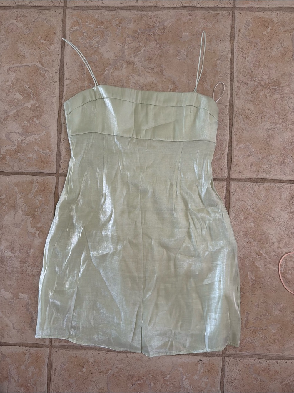 Princess Polly Shimmery Light Green Mini Dress